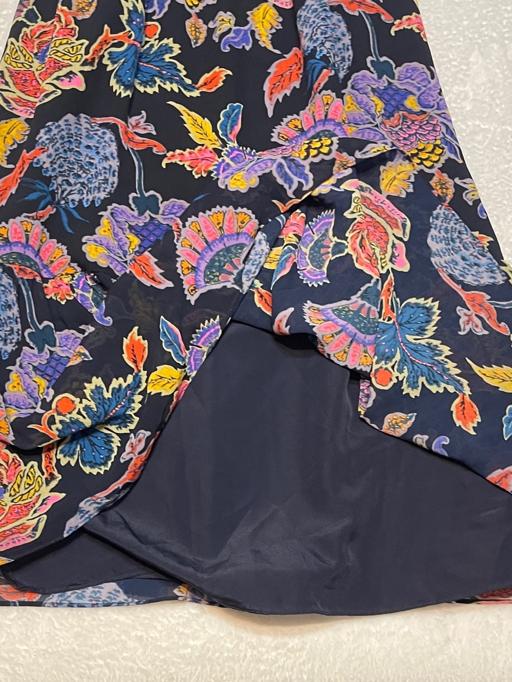 J. Crew Smocked Waist Bold Floral Print High Neck Sleeveless Summer Dress XS - Picture 14 of 15